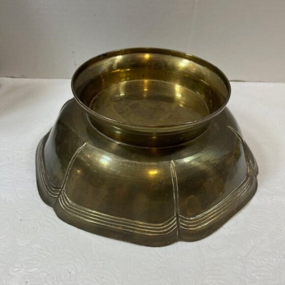 VTG Solid Hand Crafted Solid Brass Enameled Bowl Colorful Floral Design 9.25" - Picture 6 of 10